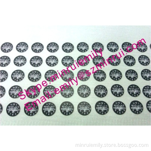 Custom Black Round Warranty Stickers With Your Logo,custom Circle Brittle Eggshell Stickers,custom Warranty Labels 